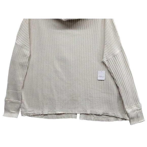 Free People NWT Juicy Long Sleeve Waffle Knit Thermal Shirt S Color: Stone Cold - Picture 3 of 12